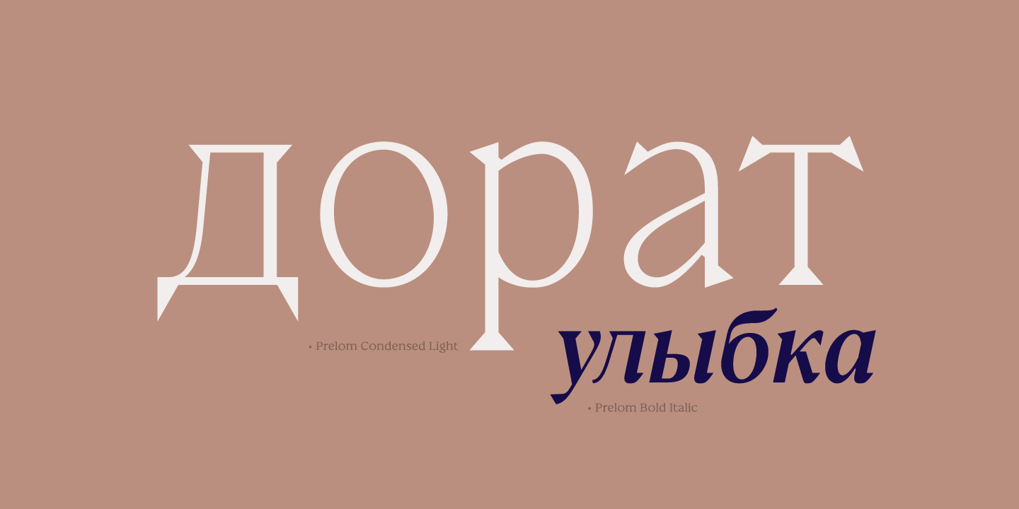 Przykład czcionki Prelom Light Italic